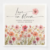 Trouw Bruiloft Servetten 'Love In Bloom' (Voorkant)