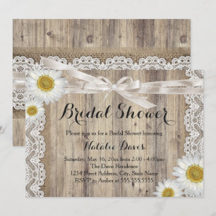 Trouw Bruiloft Uitnodiging met Vintage Burlap Kant