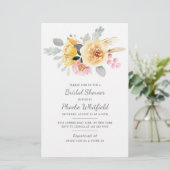 Trouw Bruiloft Waterverf Bloem Moderne Script  Briefpapier (Staand voorkant)