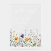 Trouw Bruiloft Wildflower Acrylic Bord (Voorkant)