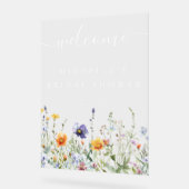 Trouw Bruiloft Wildflower Acrylic Bord (Hoek)