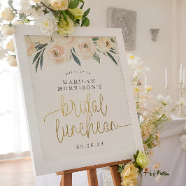 Trouw Bruilofts Lunch Gouden Glitter Welkom Bord Poster
