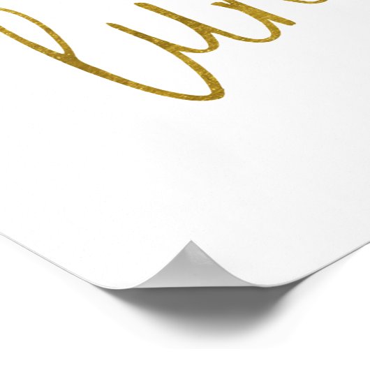 Trouw Bruilofts Luncheon Gouden Glitter Welkomstbo Poster (Hoek)