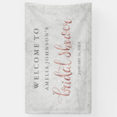 Trouw Bruiloftsbanner Marmer Roze Goud Spandoek (Verticaal)
