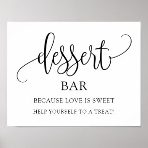 Trouw/ Bruiloftsfeest Dessert Bord Poster
