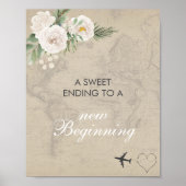 Trouw Bruiloftskaart 'Een zoete einde' bord Poster (Voorkant)