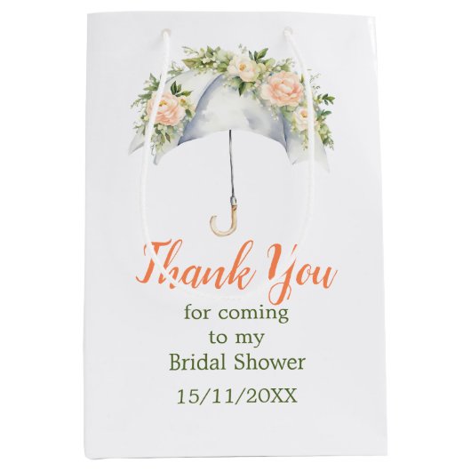 Trouw Bruiloftsshower met Bloemenscherm Medium Cadeauzakje (Voorkant)