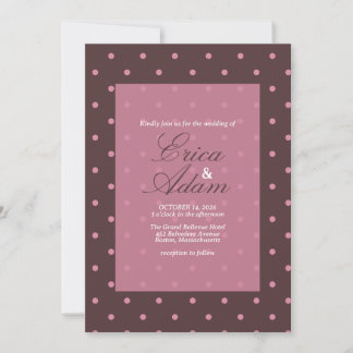 Trouw Bruin & Roze Stippenpatroon Boho Stip Kaart