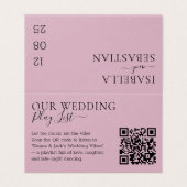 Trouw Bruine Roze QR Code Afspeellijst Kaart (Buitenkant ongevouwen)