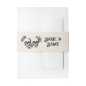 Trouw Buikband Schedels Oude Rozen Wit Uitnodigingen Wikkel (Voorkant Voorbeeld)