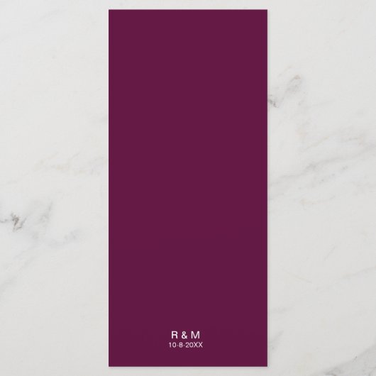 Trouw Burgundy Klassiek Elegant Menu (Achterkant)