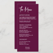 Trouw Burgundy Klassiek Elegant Menu (Voorkant / Achterkant)