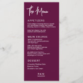 Trouw Burgundy Klassiek Elegant Menu (Voorkant)