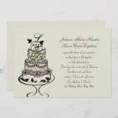 Trouw Cake Monogram / Trouwen Kaart (Voorkant / Achterkant)