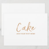 Trouw Cake Smaken Bord | Stijlvolle Gouden Roos Kaart (Voorkant / Achterkant)