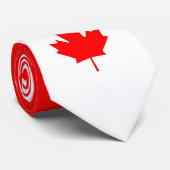 Trouw Canadese esdoorn op rood en wit Stropdas (Opgerold)