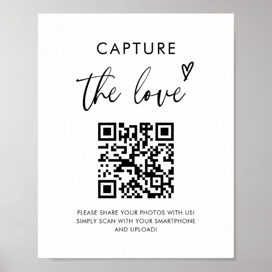 Trouw Capture The Love Foto Delen QR Code Bord Poster (Voorkant)