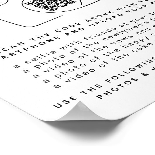 Trouw Capture The Love | Foto Delen QR Code  Poster (Hoek)