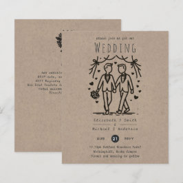 Trouw Cartoon Huwelijk Homoseksuele Mannen Plezier