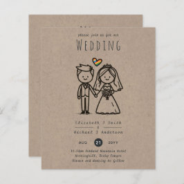 Trouw Cartoon voor LHBTQIA+ Koppels Handgetekend