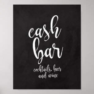 Trouw Cash Bar Krijtbord 8x10 Bord Poster