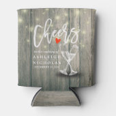 Trouw Champagneteglazen Rustiek Houten Slingerlich Blikjeskoeler (Voorkant)