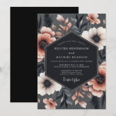 Trouw Charcoal Blush Somber Flora Kaart (Voorkant / Achterkant)