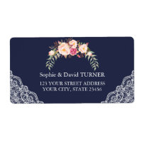 Trouw Charm Blush Roze Bloemen Kant Blauwe