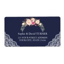 Trouw Charm Blush Roze Bloemen Kant Blauwe