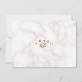 Trouw Charm Pink Blush Goud Bloem Marmer Save The Date (Achterkant)