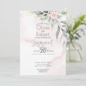 Trouw | Chic Boho Bos Bloemen en Rozen Kaart (Staand voorkant)