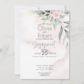 Trouw | Chic Boho Bosgebladerte en Rozen Kaart (Voorkant)