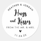 Trouw chocolade favorieten met knuffels en kusjes ronde sticker (Voorkant)