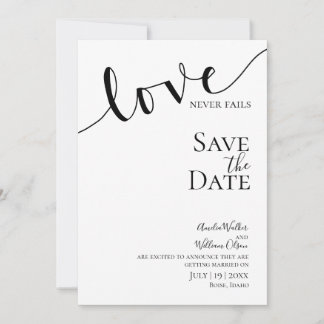 Trouw, Christelijk, Eenvoudig, Elegant, Typografie Save The Date