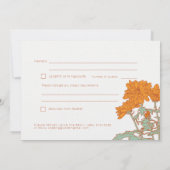Trouw chrysanthemum oranje herfst bruiloft rsvp kaart (Achterkant)