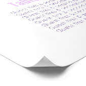 Trouw chrysanthemum paarse bloem kunst tafelplan poster (Hoek)