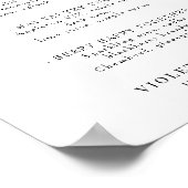 Trouw Cocktail- of Barmenu Elegant Verliefd Poster (Hoek)