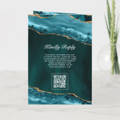 Trouw Collage met QR-code en Teal Goud Agate Foto (Achterkant)