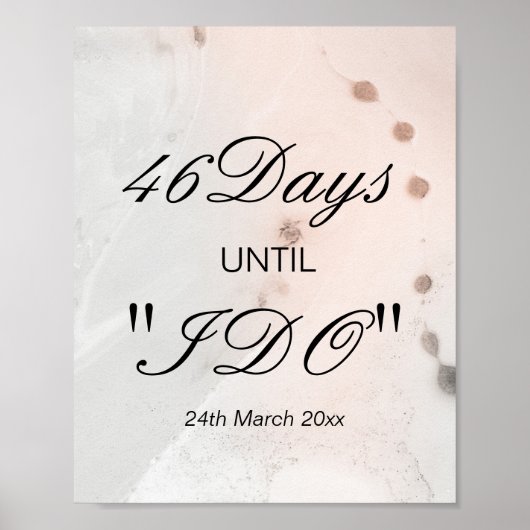 Trouw Countdown Bord Poster (Voorkant)