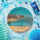 Trouw creatief dorp zee lucht impressionist papieren bordje (Feest)