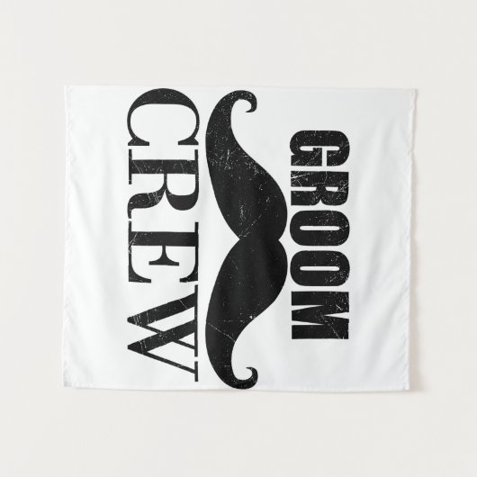 Trouw Crew Bachelorfeest Huwelijk Zwart Cadeau Wandkleed (Voorkant (horizontaal))