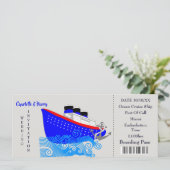 Trouw Cruise Bestemming Trouw Uitnodiging (Staand voorkant)