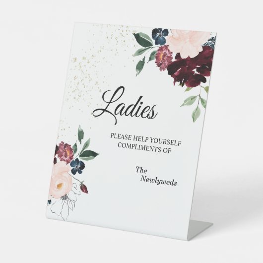 Trouw Damesbadkamer Zomerfeest Reclamebord Met Voetstuk (Voorkant)