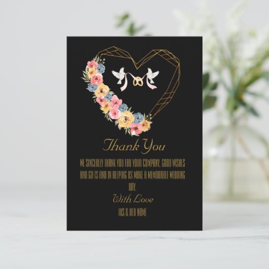 Trouw Dank je Bedankkaart (Staand voorkant)