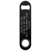 Trouw Dank Je Bridesman Tuxedo Flesopener Speed Flessenopener (Achterkant)