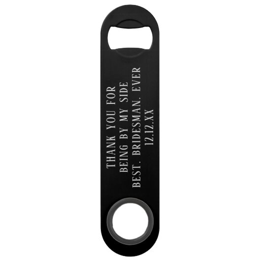 Trouw Dank Je Bridesman Tuxedo Flesopener Speed Flessenopener (Achterkant)