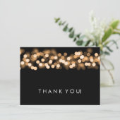 Trouw Dank Je Brief Gold Hollywood Glam Bedankkaart (Staand voorkant)