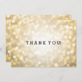 Trouw Dank Je Brief Gouden Glitter Lichtjes Bedankkaart (Voorkant / Achterkant)