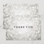 Trouw Dank Je Brief Zilveren Glitter Lichtjes Bedankkaart (Voorkant / Achterkant)
