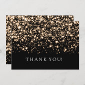 Trouw Dank Je Briefje Goud Middennacht Glam Kaart (Voorkant / Achterkant)